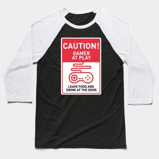 Caution: Gamer At Play Baseball T-Shirt